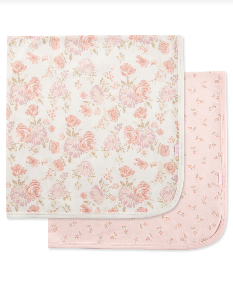 Floral 2pk Receiving Blanket