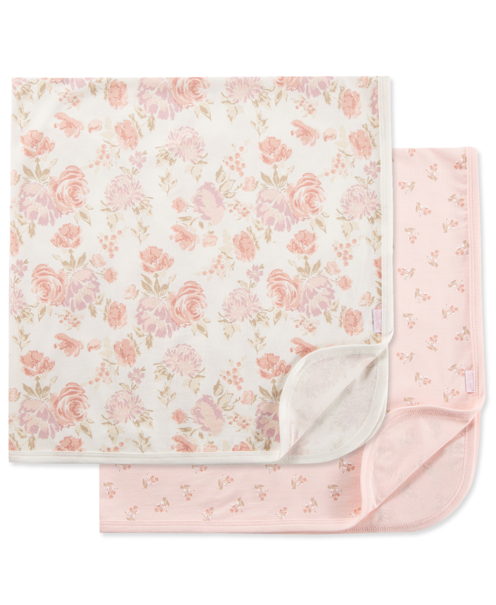 Floral 2pk Receiving Blanket
