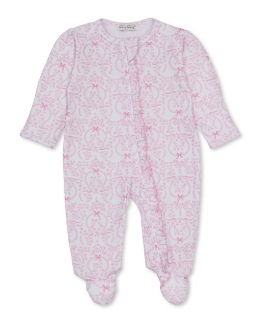 Pink Blooming Bows Zip Footie