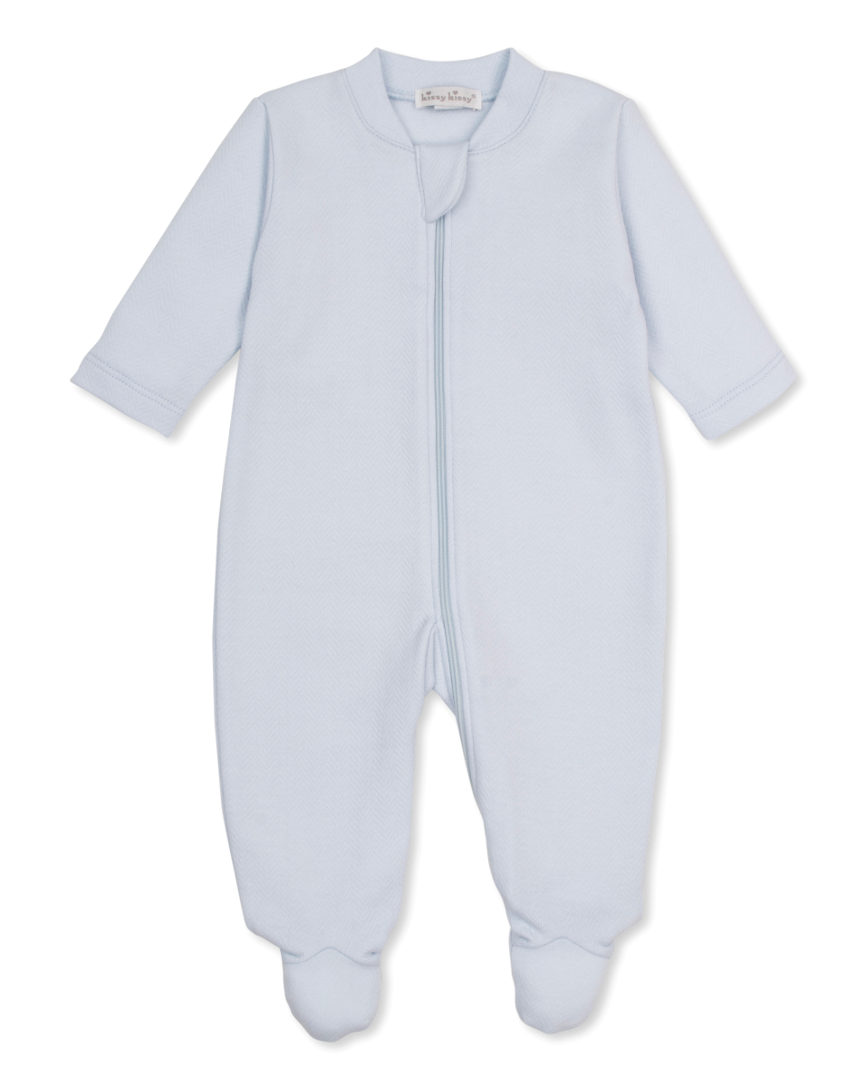 Classic Jacquard Blue Zip Footie