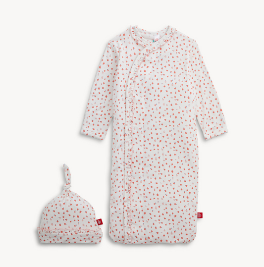 Apple Blossom Modal Ruffle Gown & Hat Set