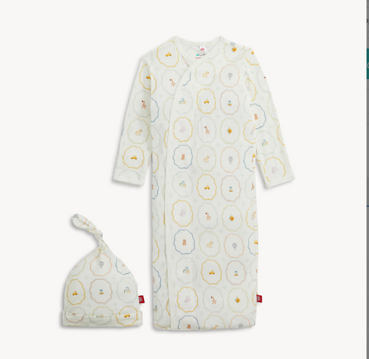 Nursery Magic Cream Modal Gown & Hat Set
