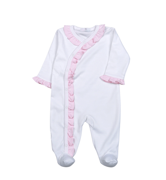 Lily Kimono Footie Pink Ruffles