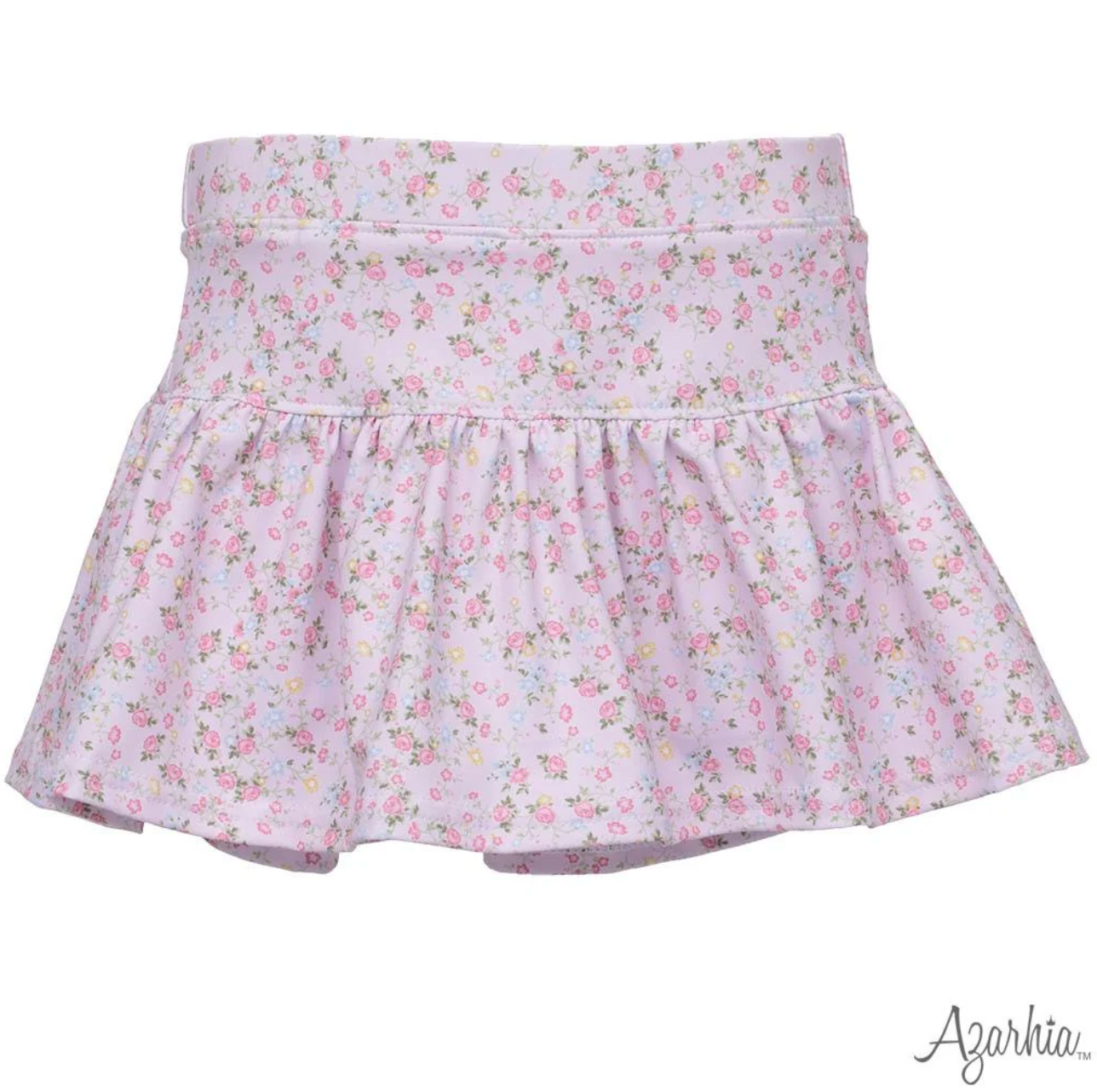 Pretty In Pink Flowers Gathered Skort