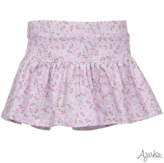 Pretty In Pink Flowers Gathered Skort