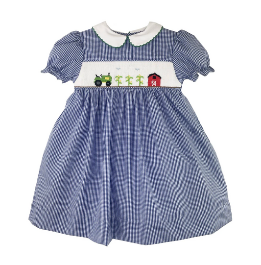 Smocked Farm Scene Dress