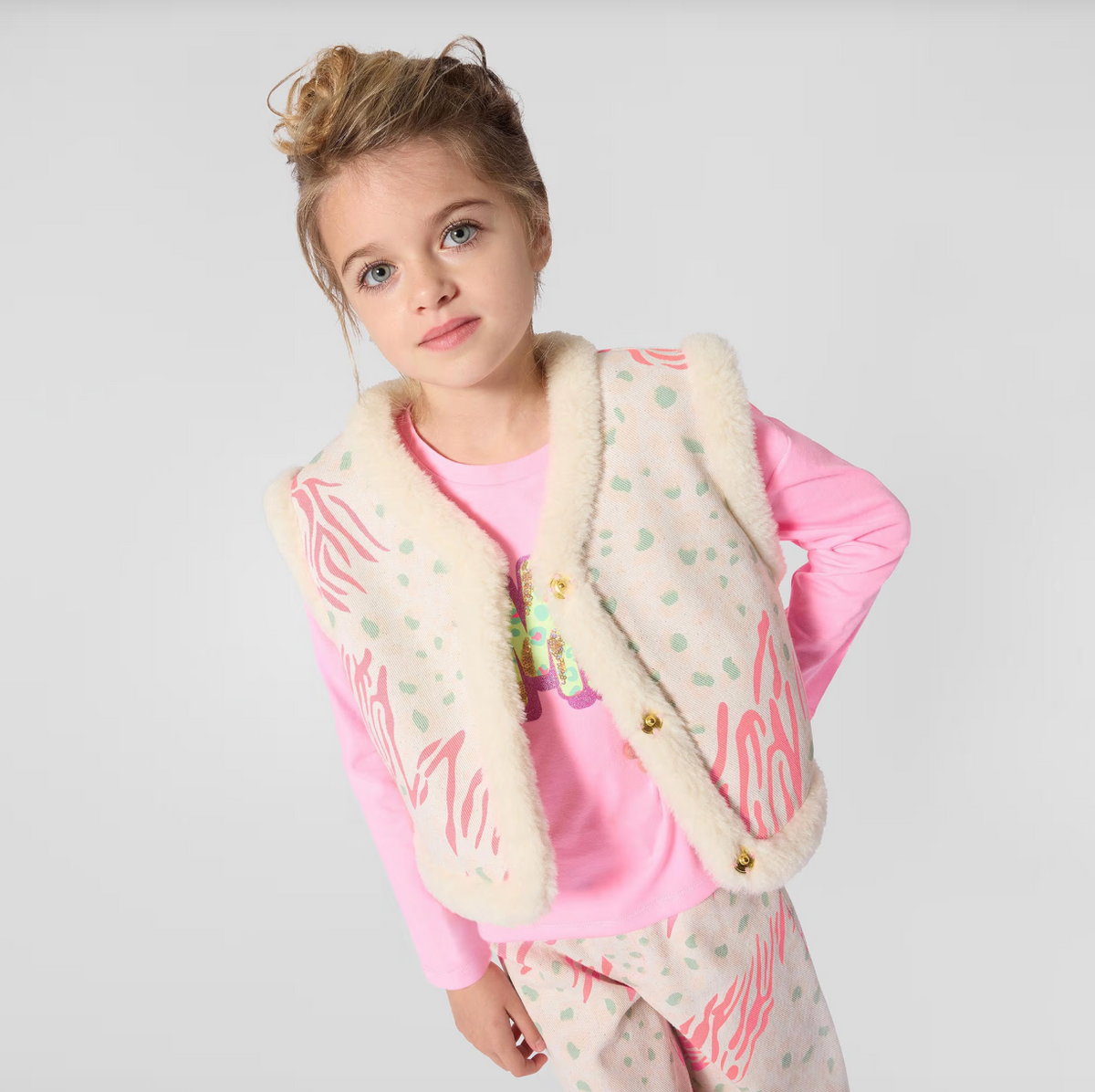Neon Wild Animal Fur Vest