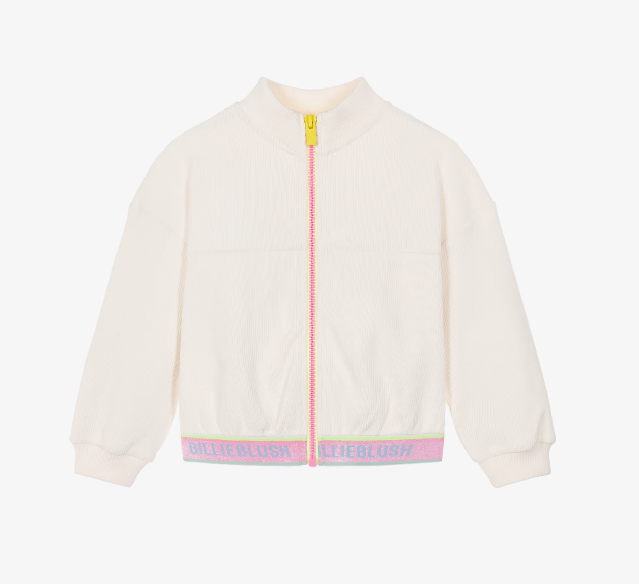 Ivory Corduroy Fleece Zip Up Top