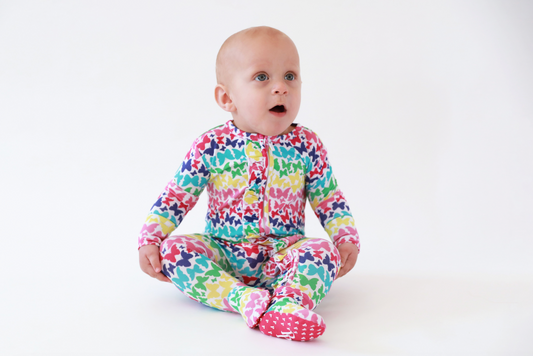 Rainbow Butterfly Ruffle Footie