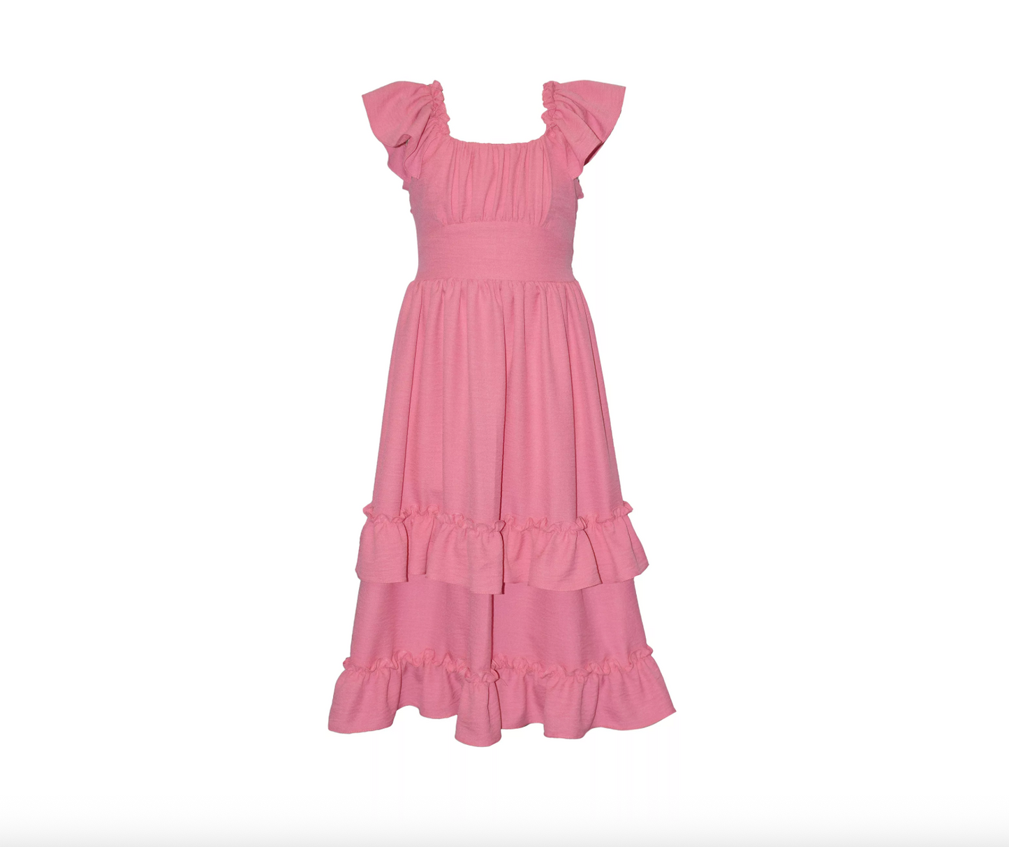 Pink Linen Maxi Dress