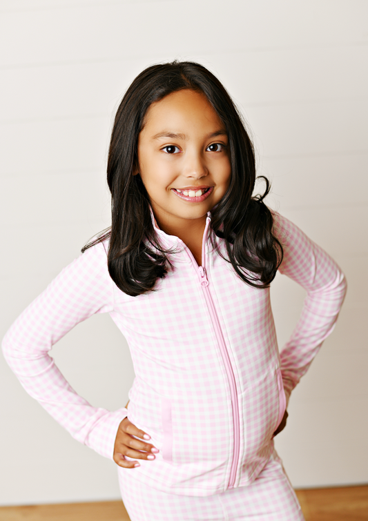 Pink Gingham Active Jacket
