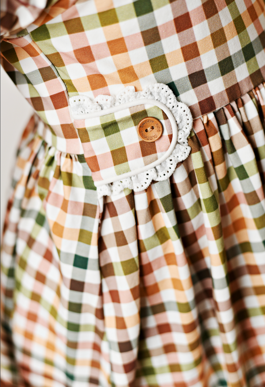Fall Gingham Tab Dress