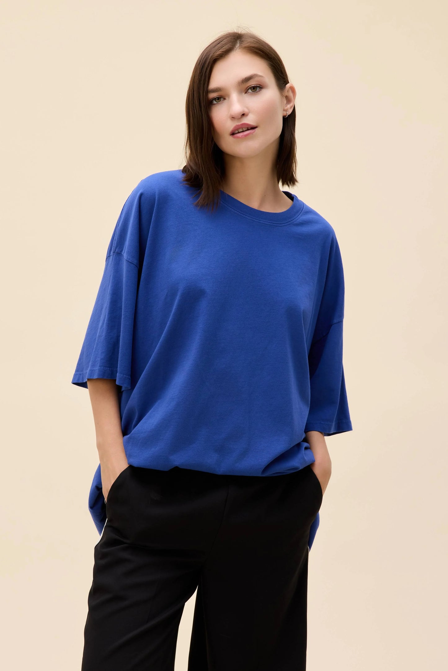 Solid One Size Tee In Marina Blue