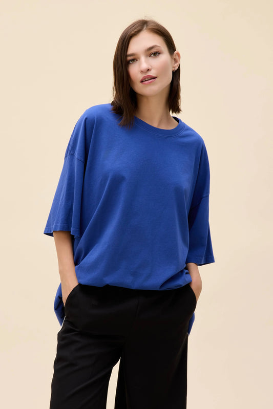 Solid One Size Tee In Marina Blue