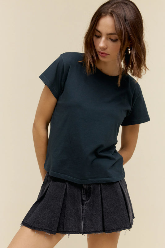Solid Solo Tee In Vintage Black