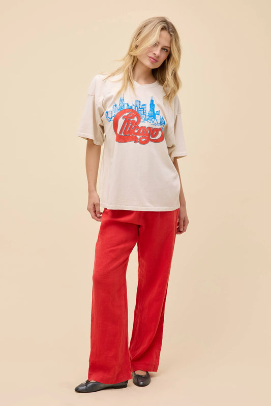 Chicago Skyline Oversized Jersey Tee