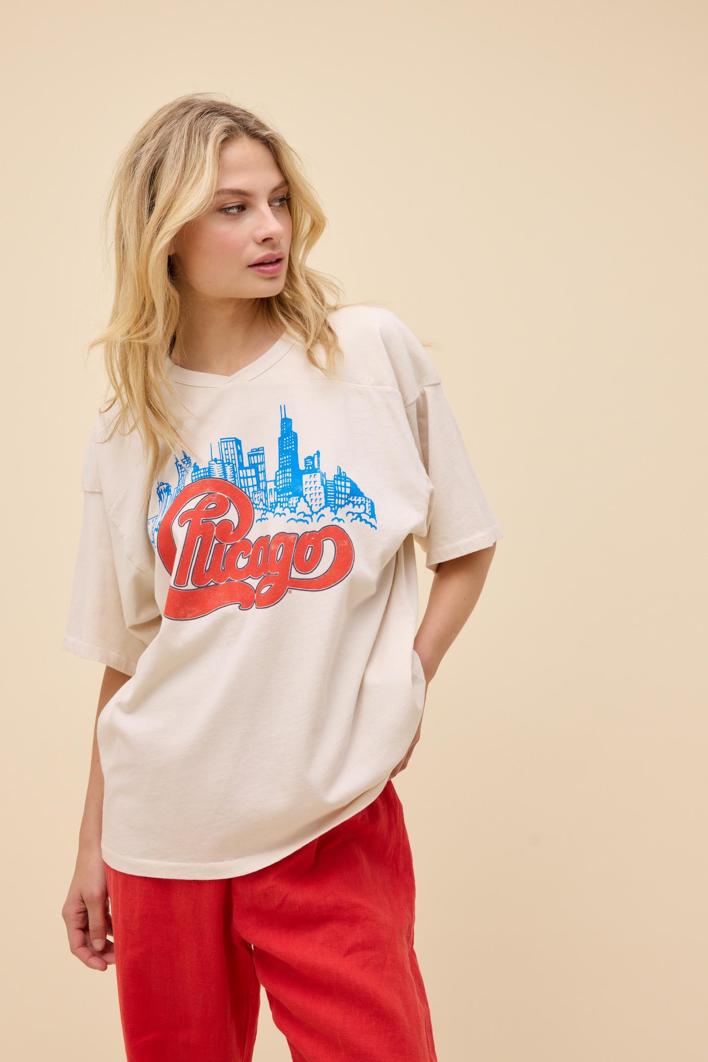 Chicago Skyline Oversized Jersey Tee