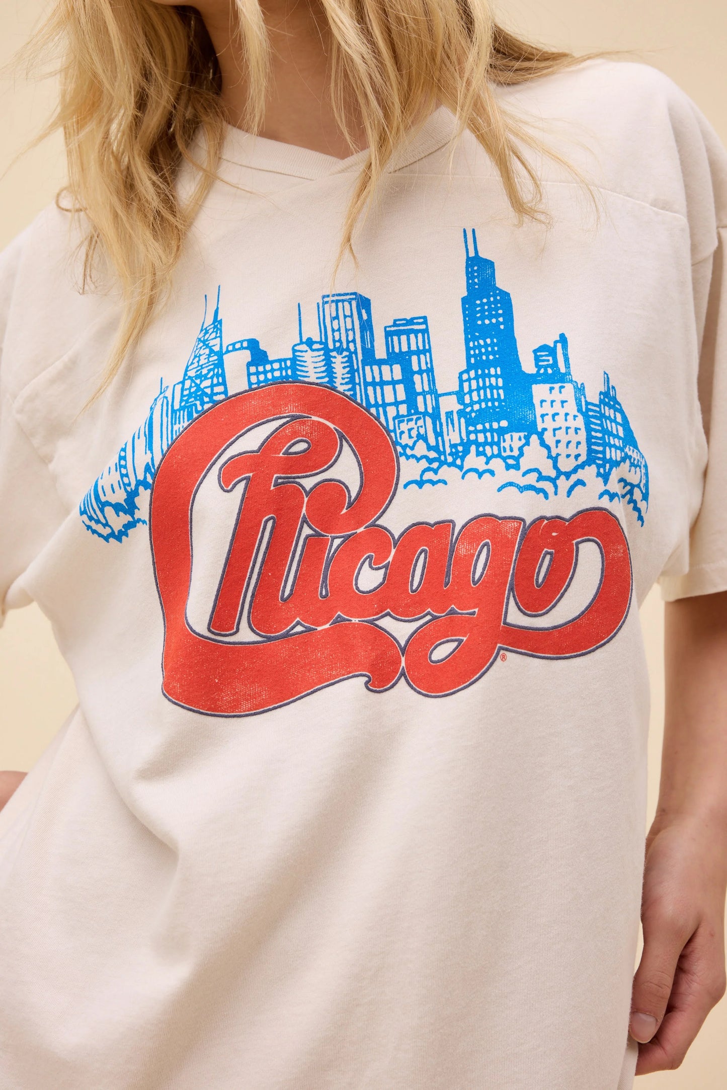 Chicago Skyline Oversized Jersey Tee