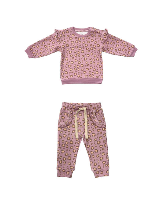 Cheetah Ruffle Jogger Set