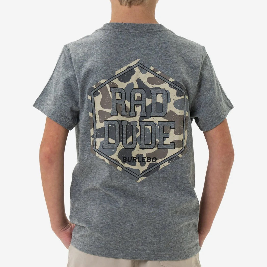Short Sleeve Tee - Rad Dude Deer Camo - Dark Heather Grey