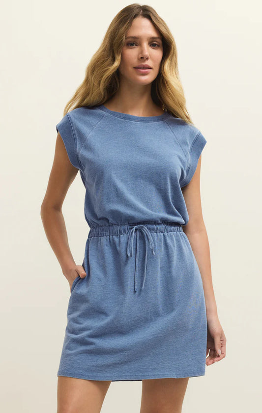 Kalani Jersey Denim Dress - Santorini Indigo