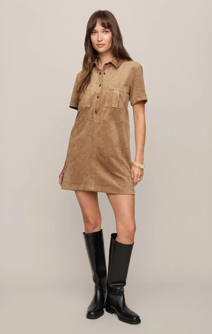 Leone Suede Mini Dress - Light Sand