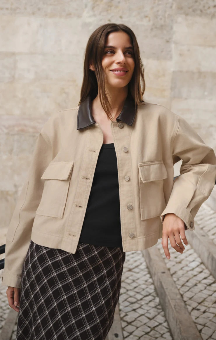 Rey Cropped Chore Jacket - Soapstone