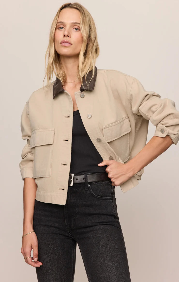 Rey Cropped Chore Jacket - Soapstone