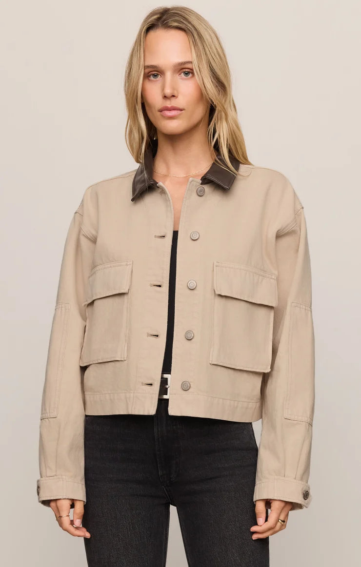 Rey Cropped Chore Jacket - Soapstone