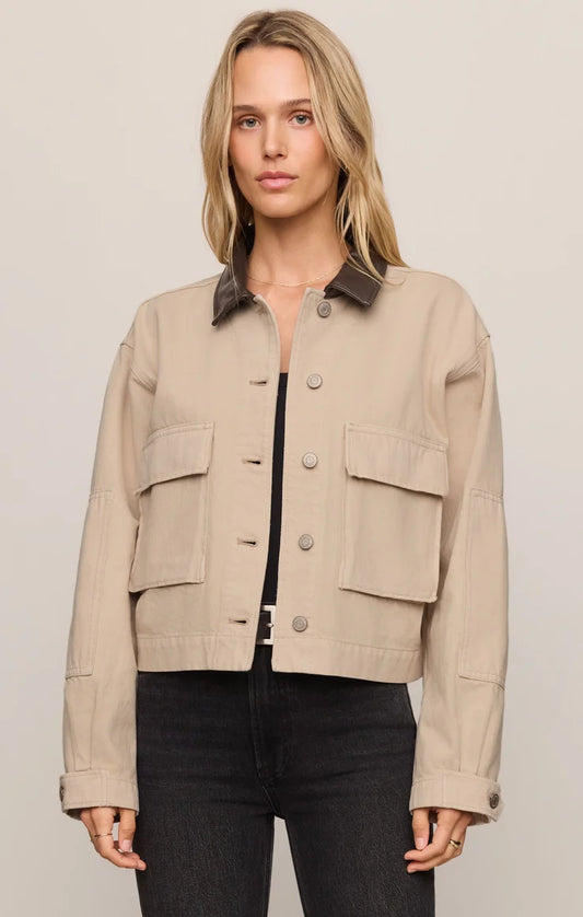 Rey Cropped Chore Jacket - Soapstone