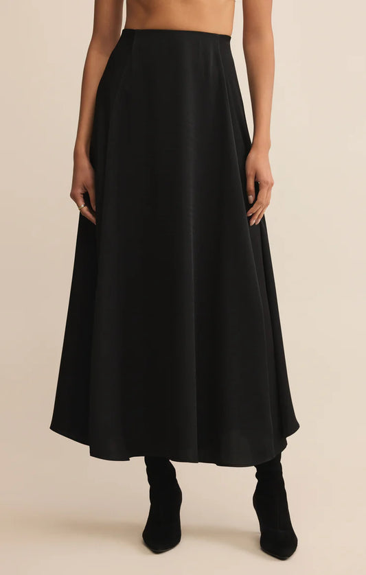 Northpointe Satin Midi Skirt - Black