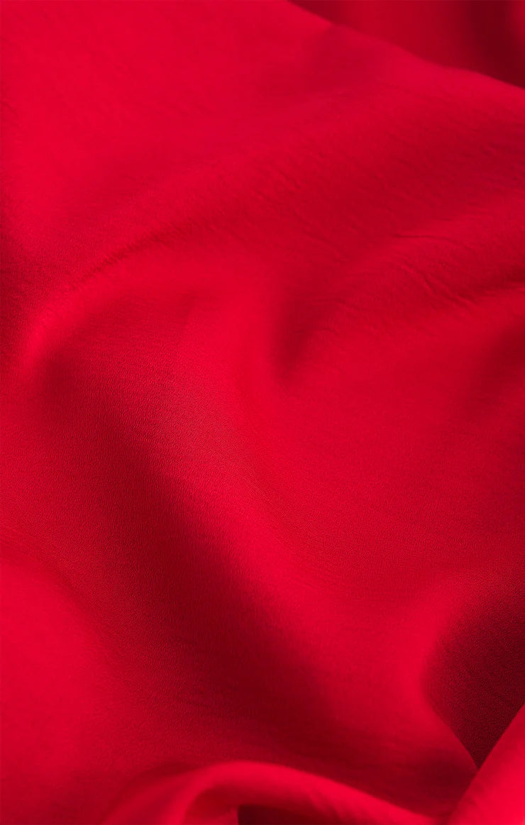 Northpointe Satin Midi Skirt - Festive Red