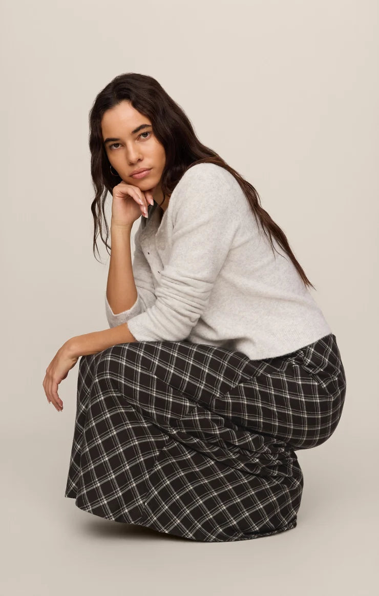 Europa Plaid Skirt - Ash Black