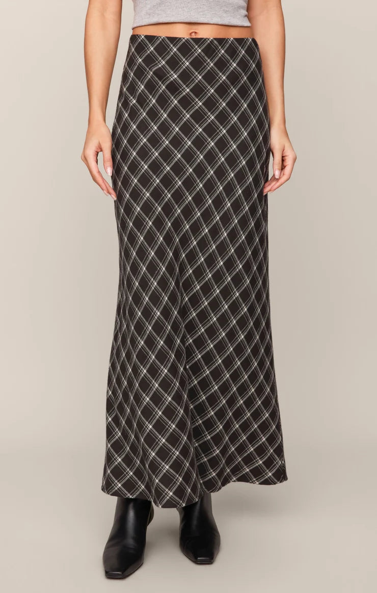 Europa Plaid Skirt - Ash Black