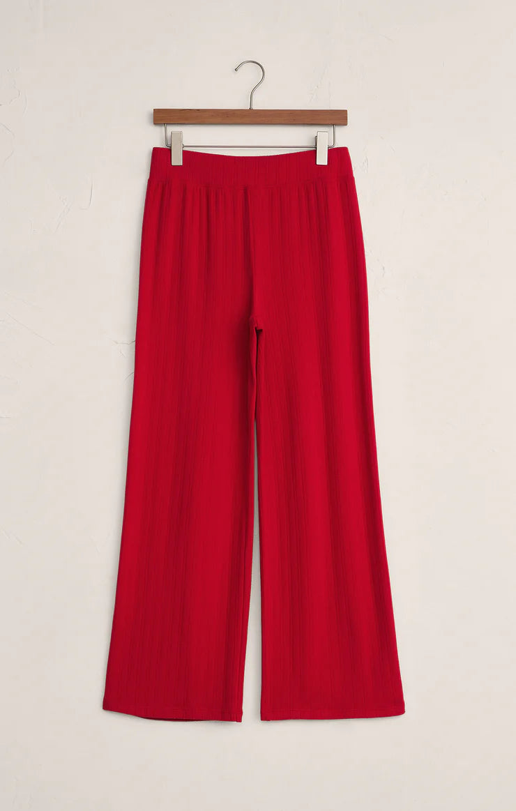 Luxe Pointelle Pant - Festive Red