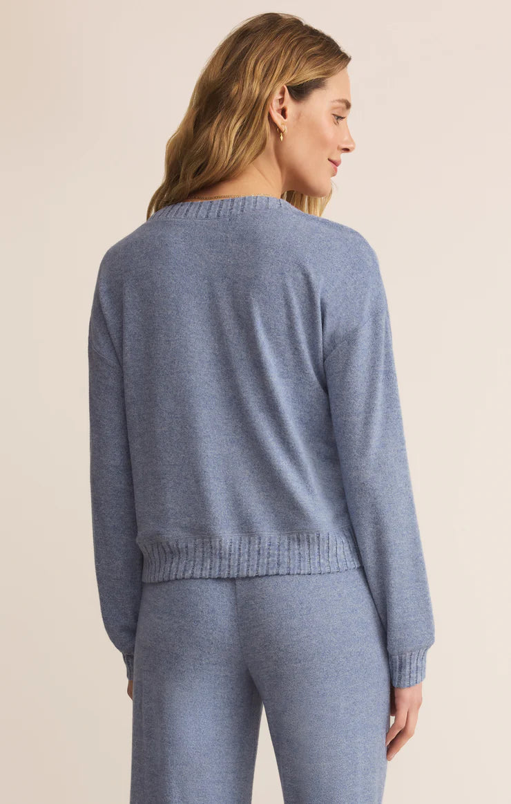 Courtney Long Sleeve Top - Blue Velvet