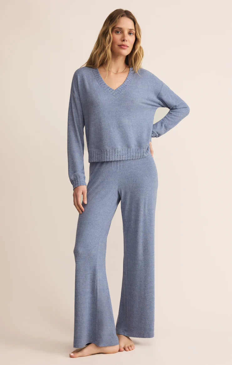 Courtney Long Sleeve Top - Blue Velvet