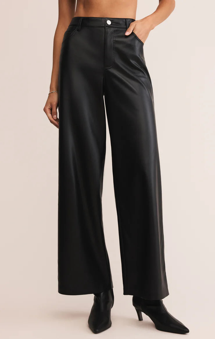 Marli Wide Leg Vegan Leather Pant