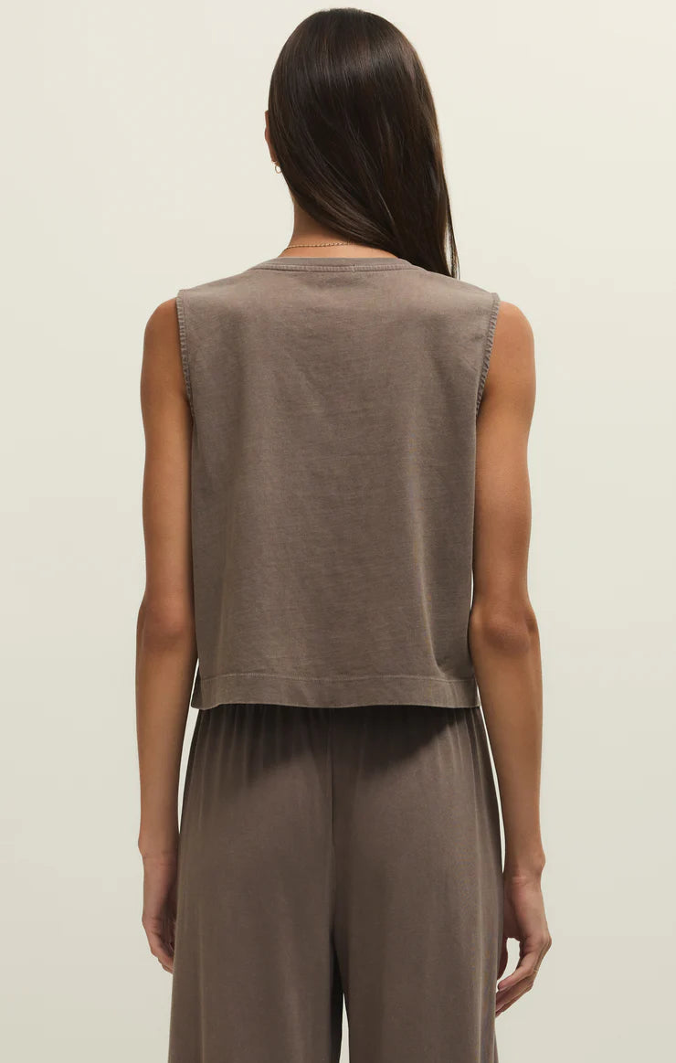 Sloane Jersey Muscle Tank - Perfectly Taupe
