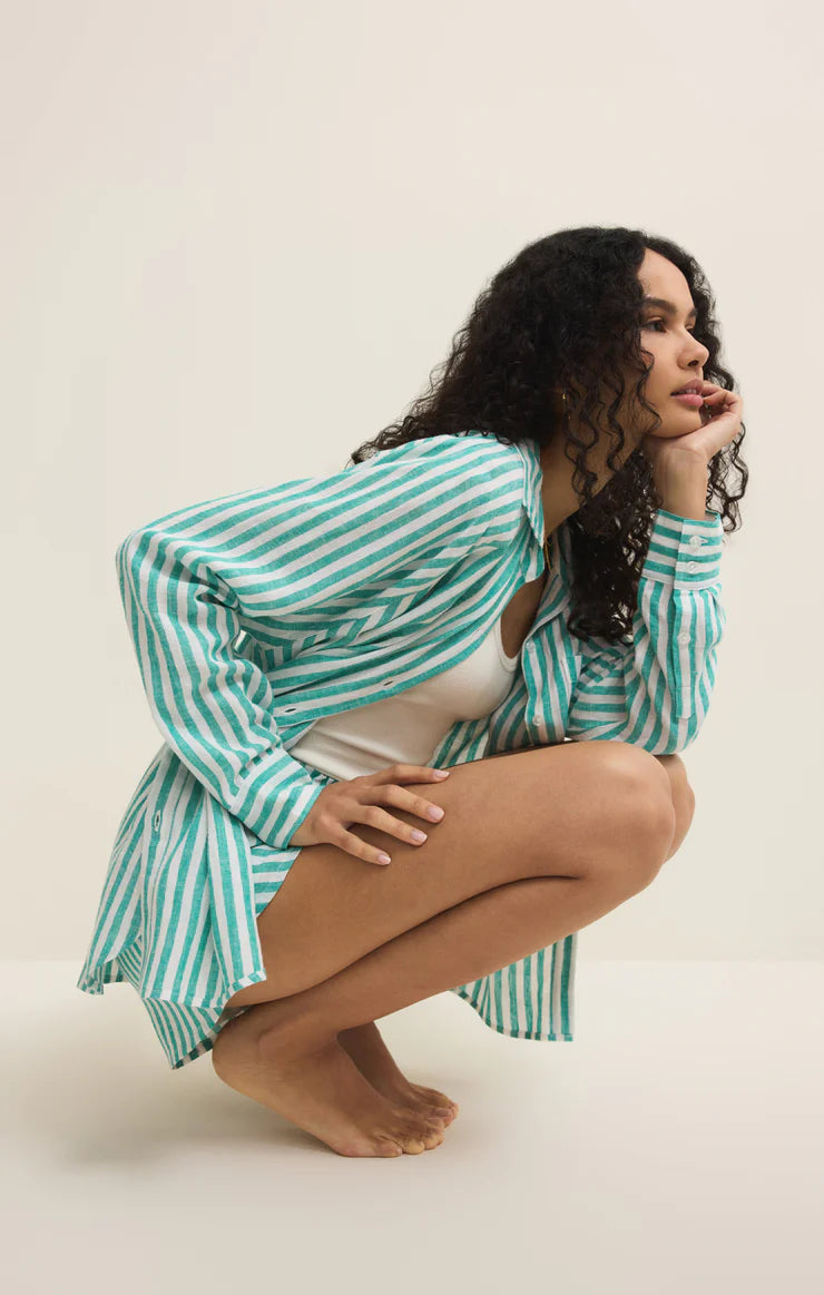 The Perfect Linen Striped Top - La Palma