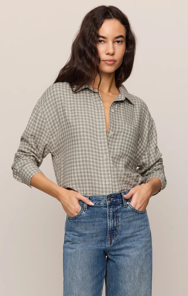 River Plaid Button Up - Emerald Cove