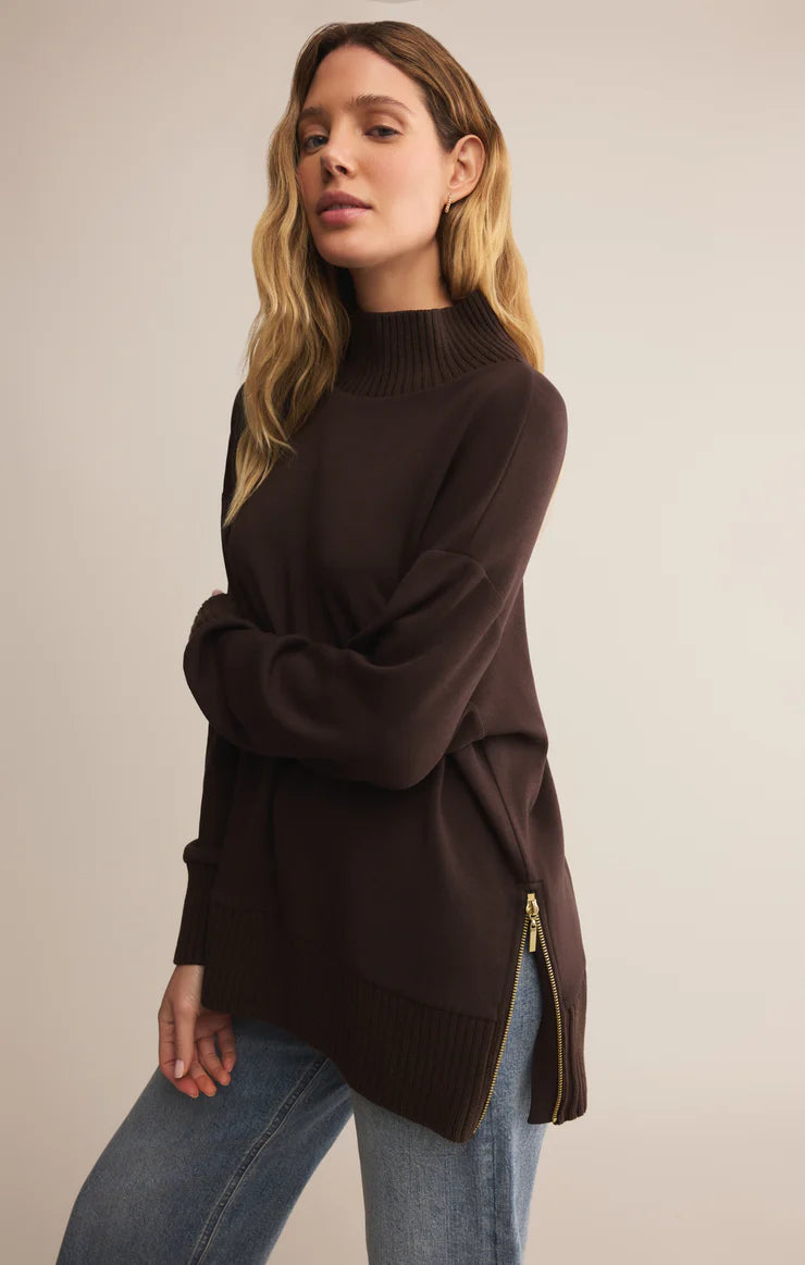 Sable Rib Sweatshirt - Chocolate Cherry