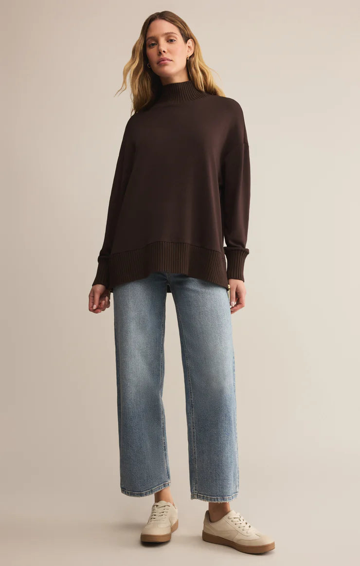 Sable Rib Sweatshirt - Chocolate Cherry