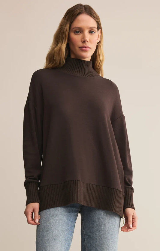 Sable Rib Sweatshirt - Chocolate Cherry