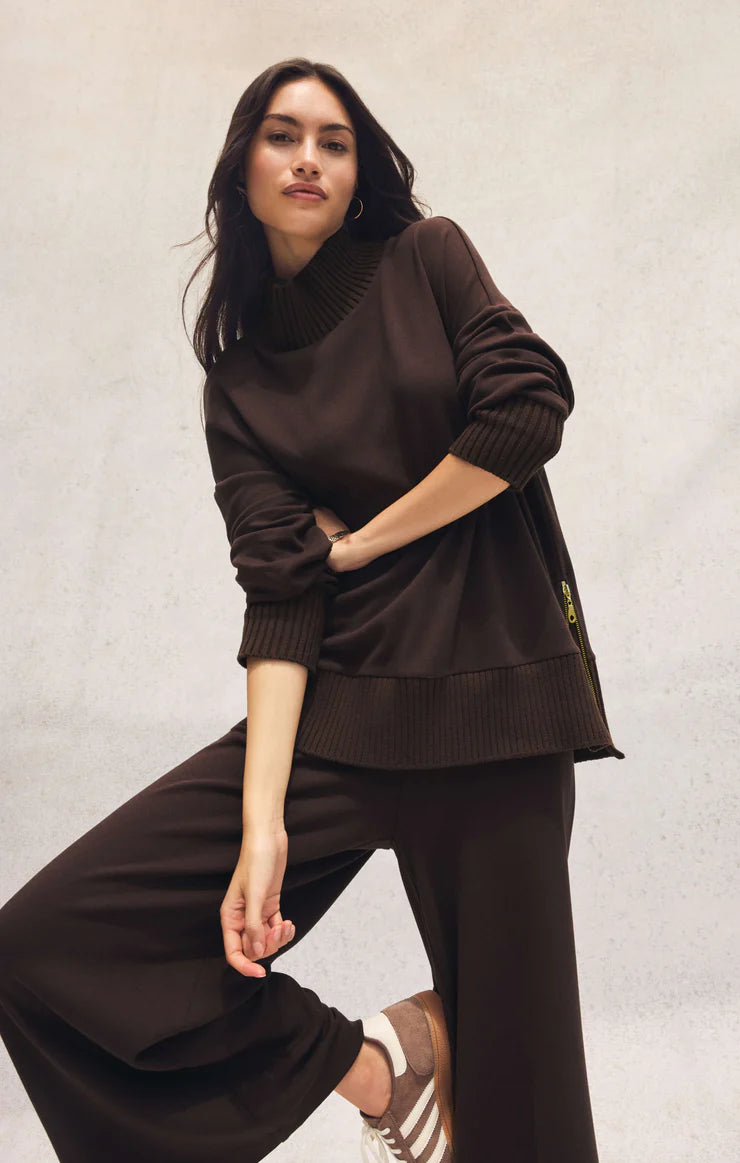 Sable Rib Sweatshirt - Chocolate Cherry