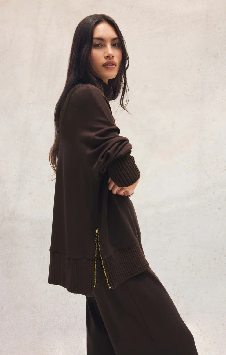 Sable Rib Sweatshirt - Chocolate Cherry