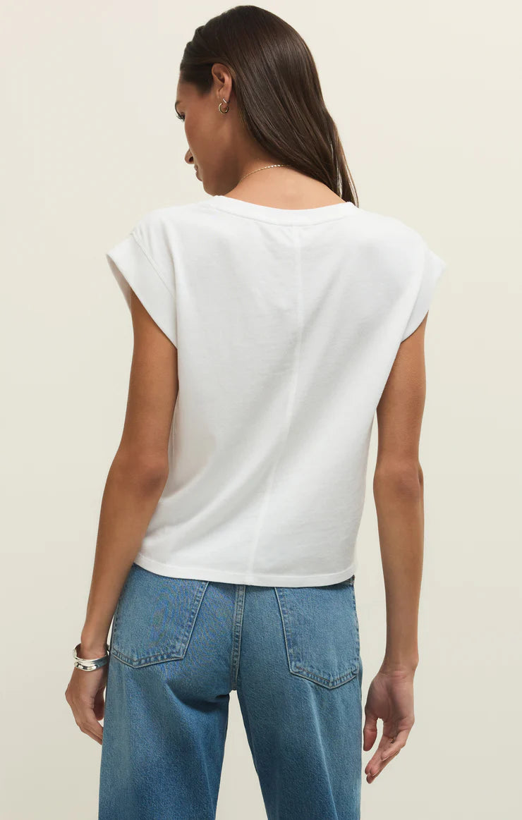 Camino Cotton Jersey Top - White