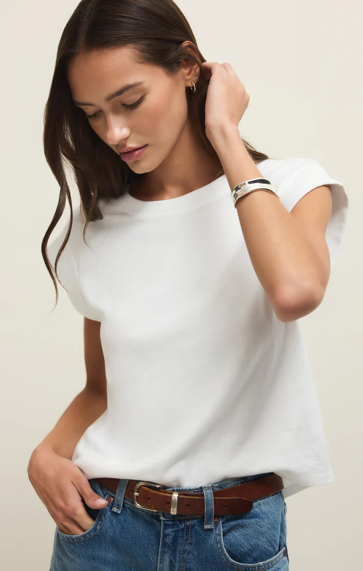 Camino Cotton Jersey Top - White