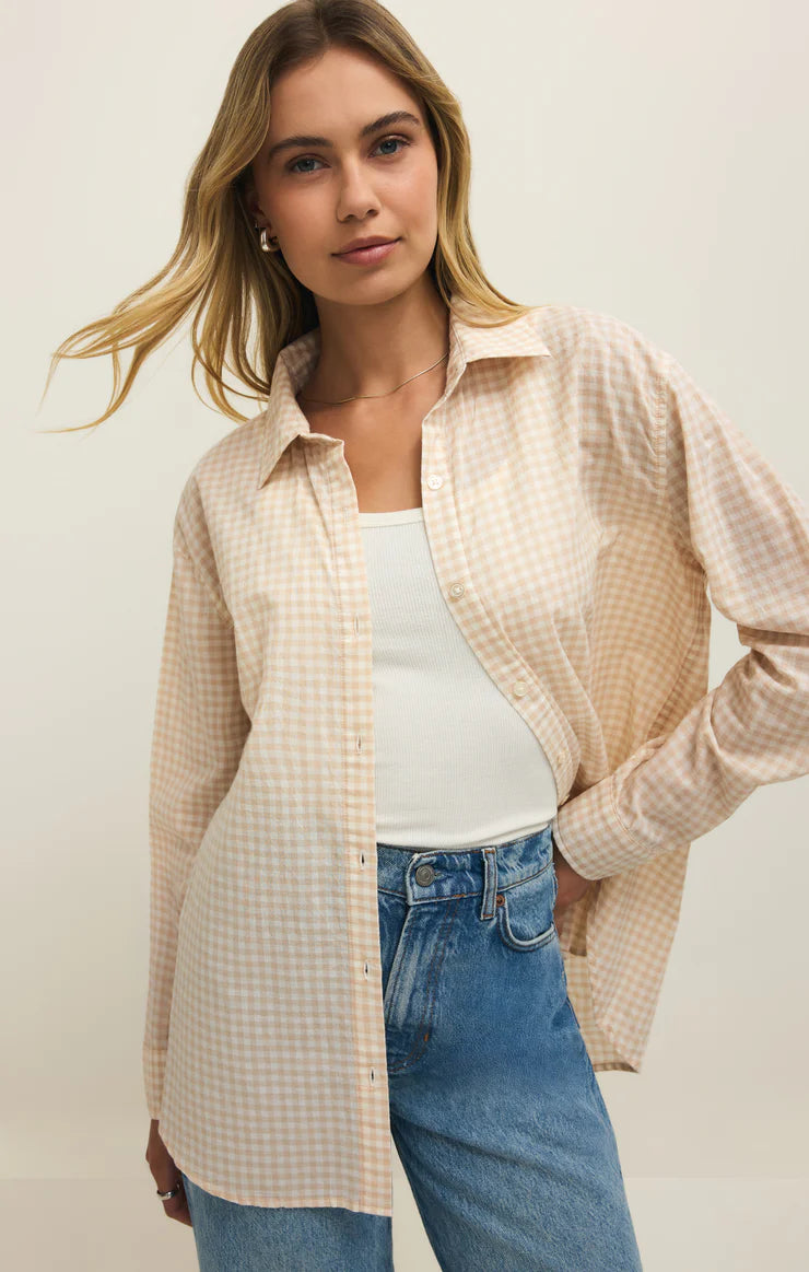 Seaport Button Up Top - Parchment