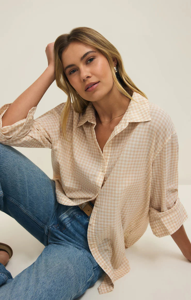 Seaport Button Up Top - Parchment